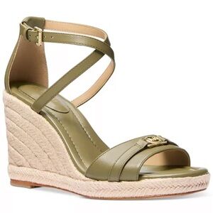 🎀MICHAEL Michael Kors Green Wedge Espadrilles SIZE 6